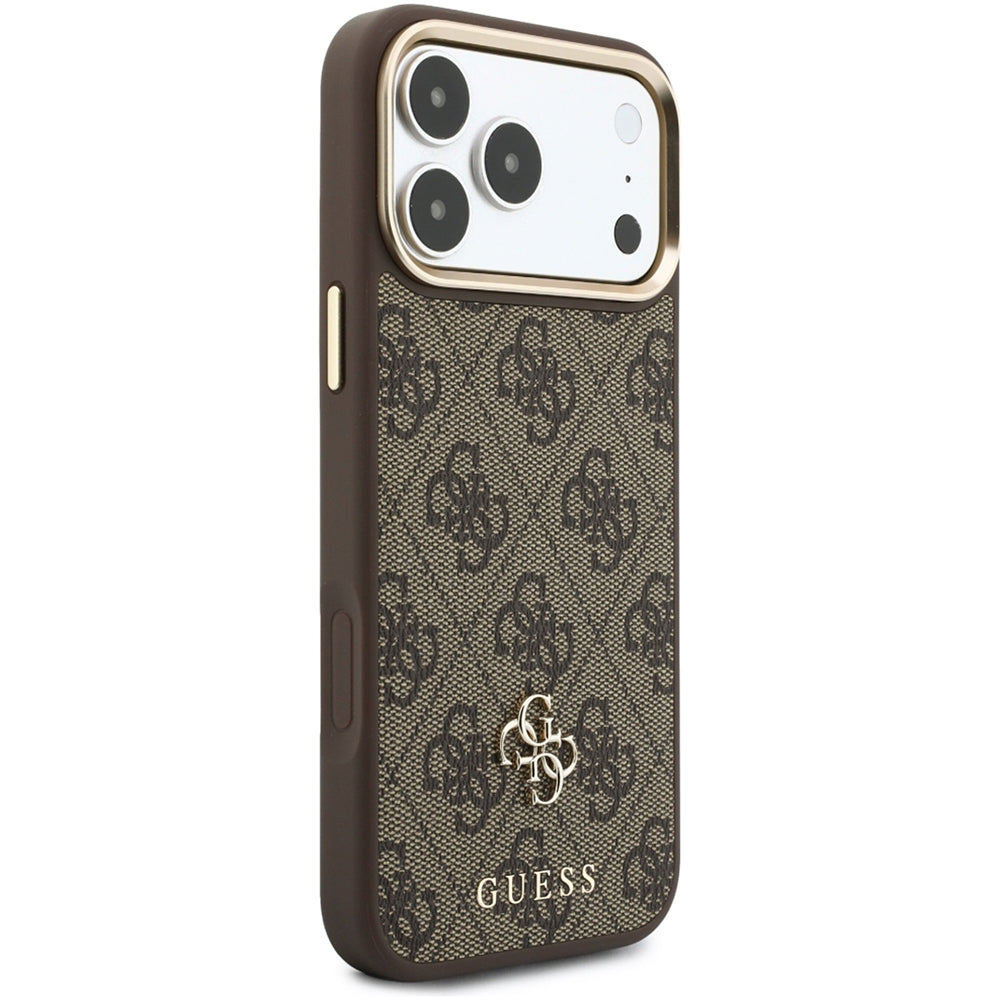 Capa MagSafe para Apple iPhone 18 Pro Max / 17 Pro Max, Guess, 4G Cardslot & Big Strap, Castanha