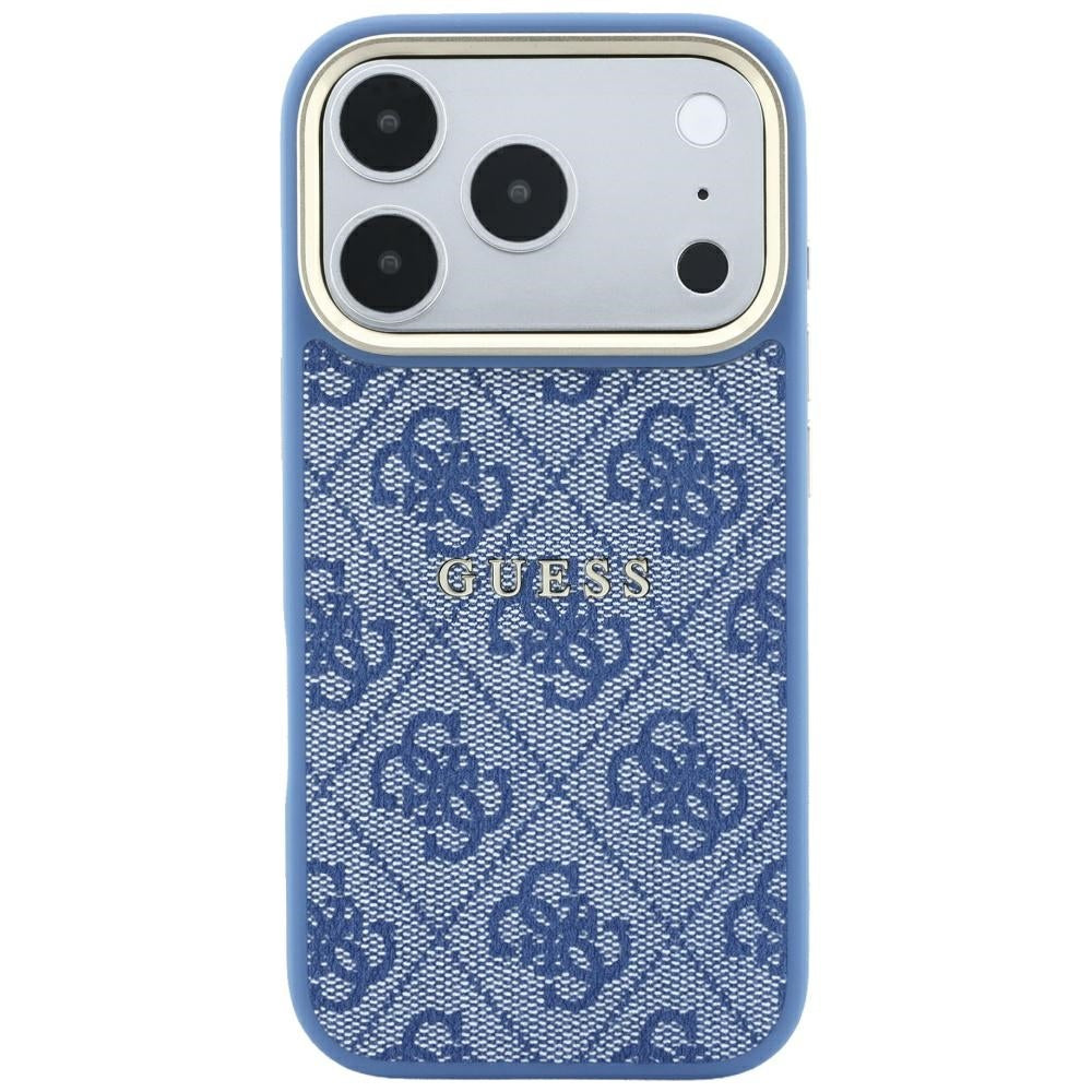 Capa MagSafe para Apple iPhone 18 Pro Max / 17 Pro Max, Guess, 4G Embossed Classic, Azul