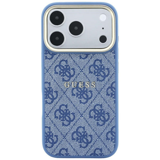 Capa MagSafe para Apple iPhone 18 Pro Max / 17 Pro Max, Guess, 4G Embossed Classic, Azul