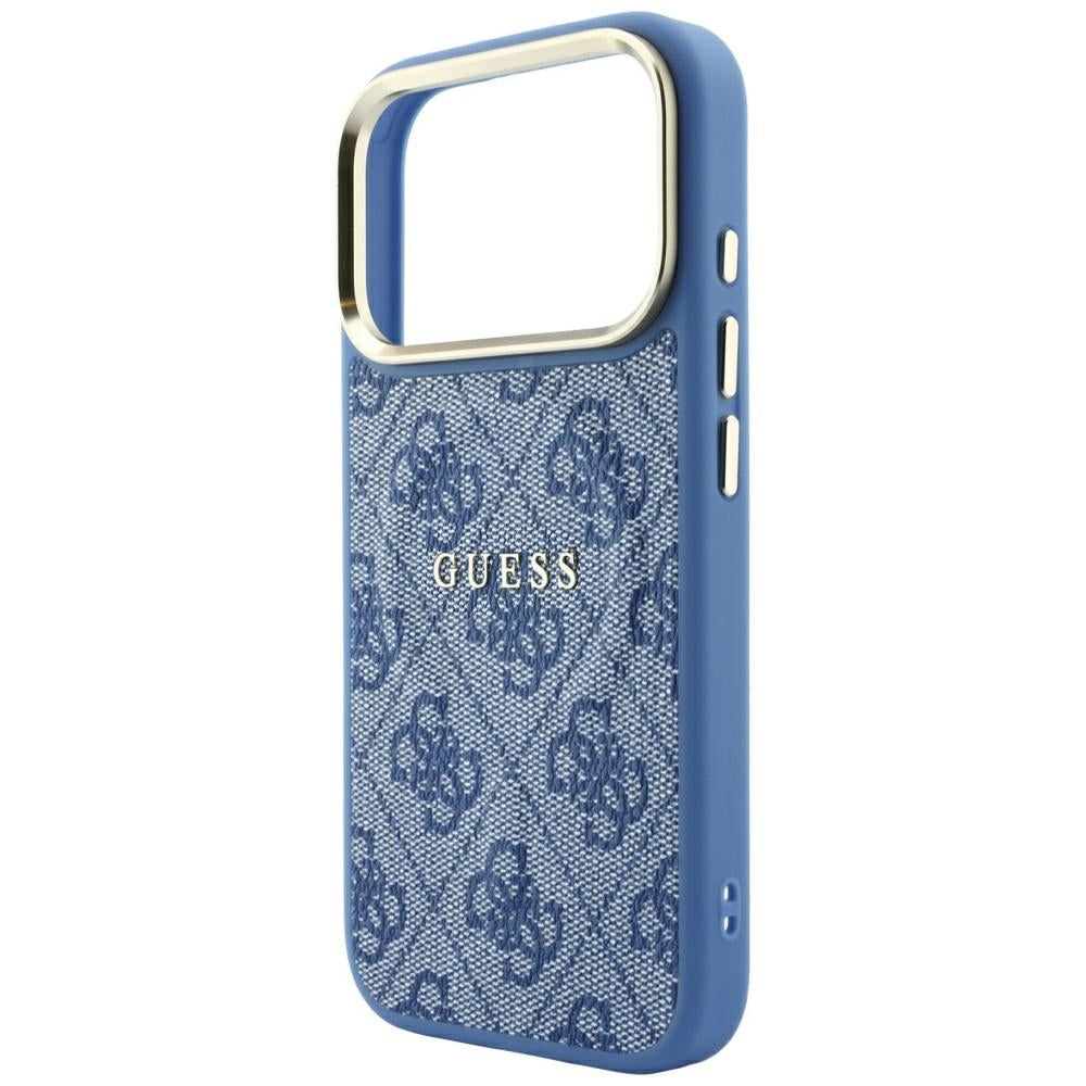 Capa MagSafe para Apple iPhone 18 Pro Max / 17 Pro Max, Guess, 4G Embossed Classic, Azul