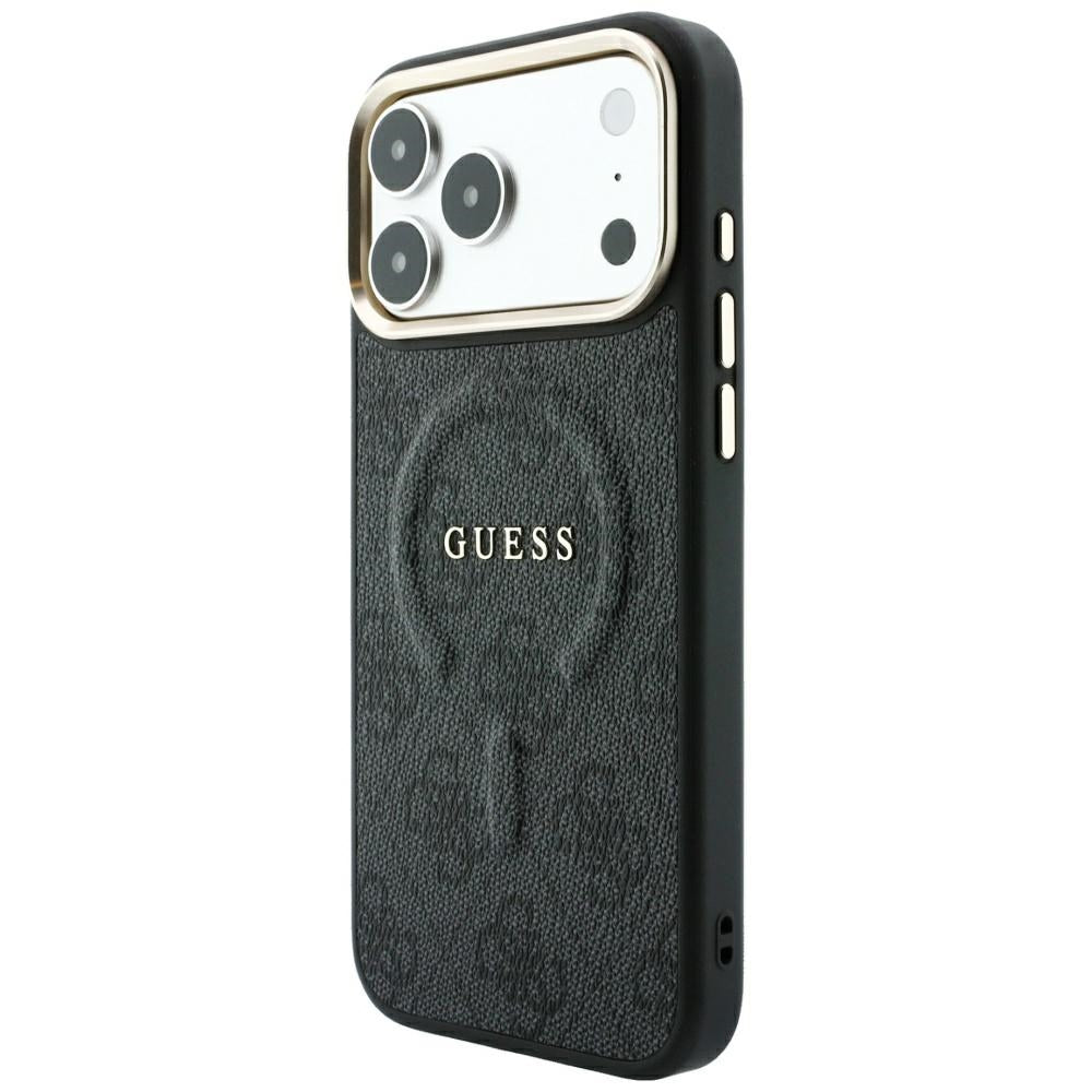 Capa MagSafe para Apple iPhone 18 Pro Max / 17 Pro Max, Guess, 4G Embossed Classic, Preta