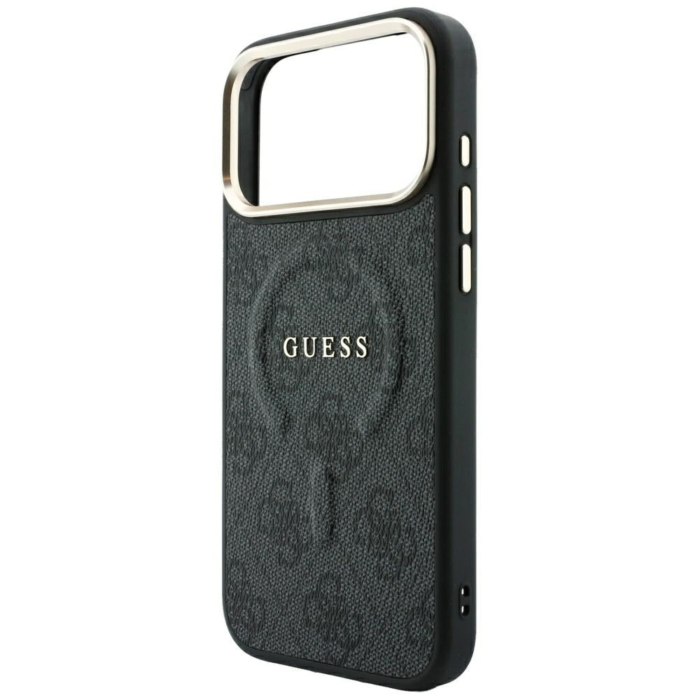 Capa MagSafe para Apple iPhone 18 Pro Max / 17 Pro Max, Guess, 4G Embossed Classic, Preta