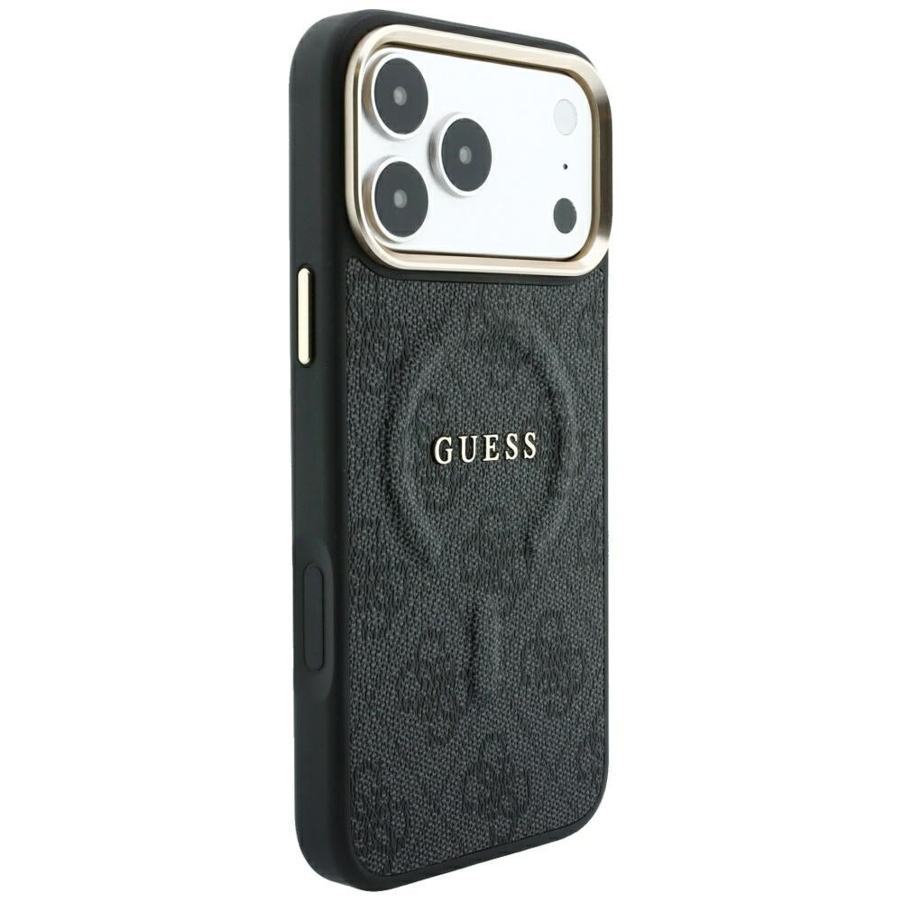 Capa MagSafe para Apple iPhone 18 Pro Max / 17 Pro Max, Guess, 4G Embossed Classic, Preta