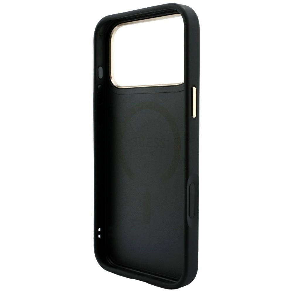 Capa MagSafe para Apple iPhone 18 Pro Max / 17 Pro Max, Guess, 4G Embossed Classic, Preta