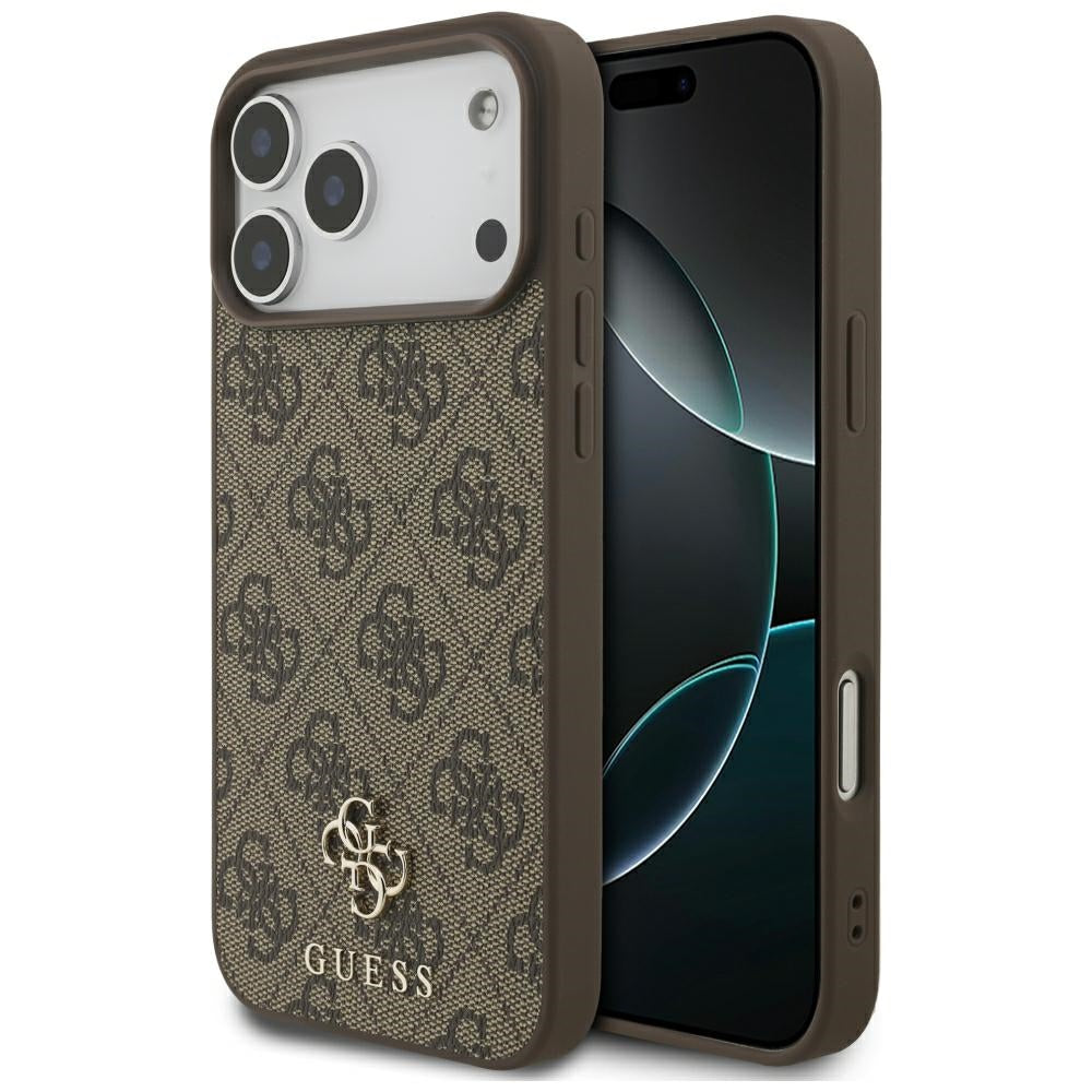 Capa MagSafe para Apple iPhone 18 Pro Max / 17 Pro Max, Guess, 4G Small and Classic, Castanha