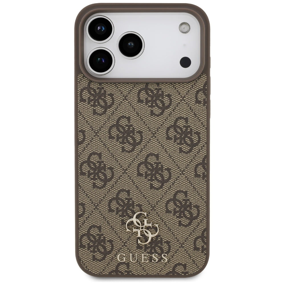Capa MagSafe para Apple iPhone 18 Pro Max / 17 Pro Max, Guess, 4G Small and Classic, Castanha
