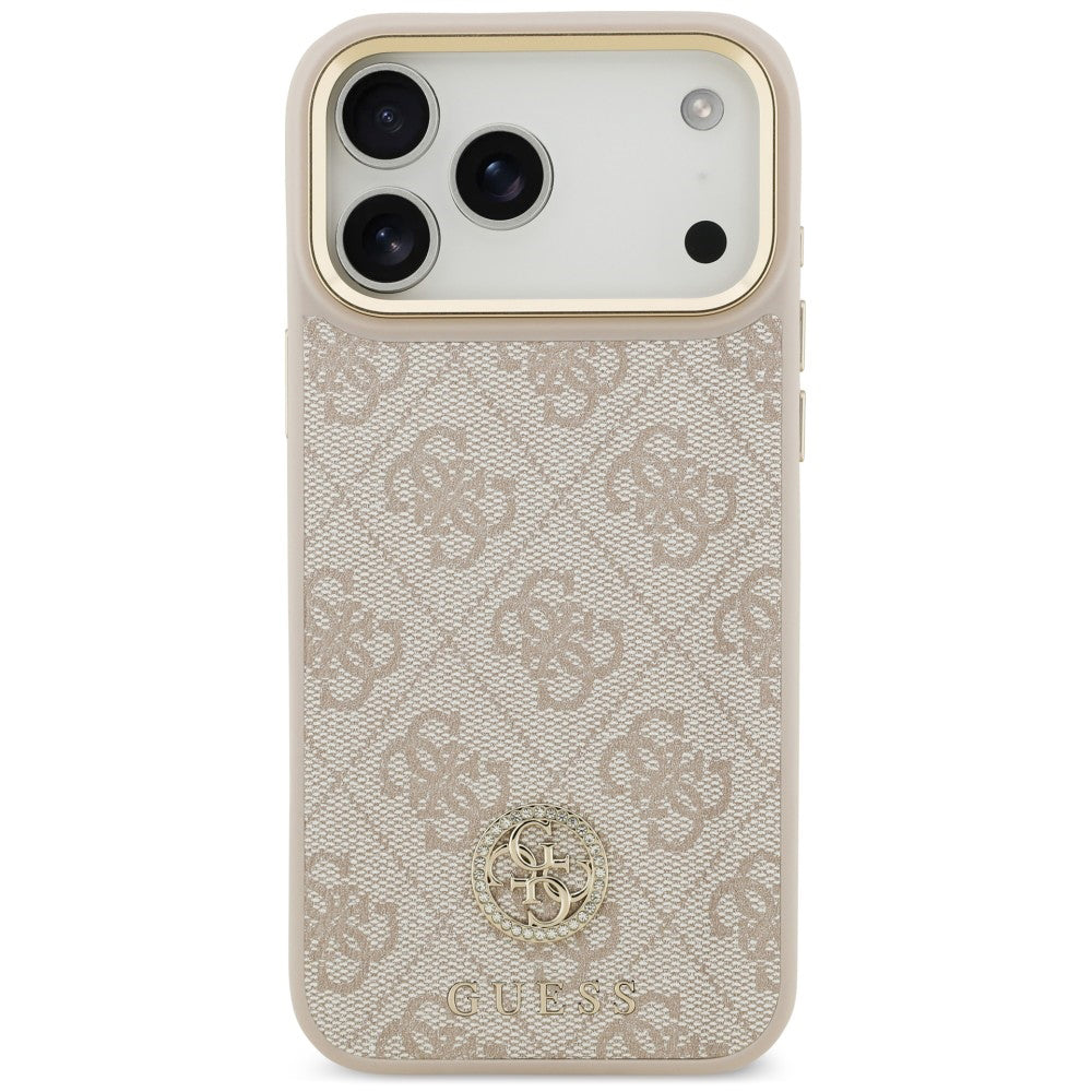 Capa MagSafe para Apple iPhone 18 Pro Max / 17 Pro Max, Guess, 4G Strass Logo, Rosa
