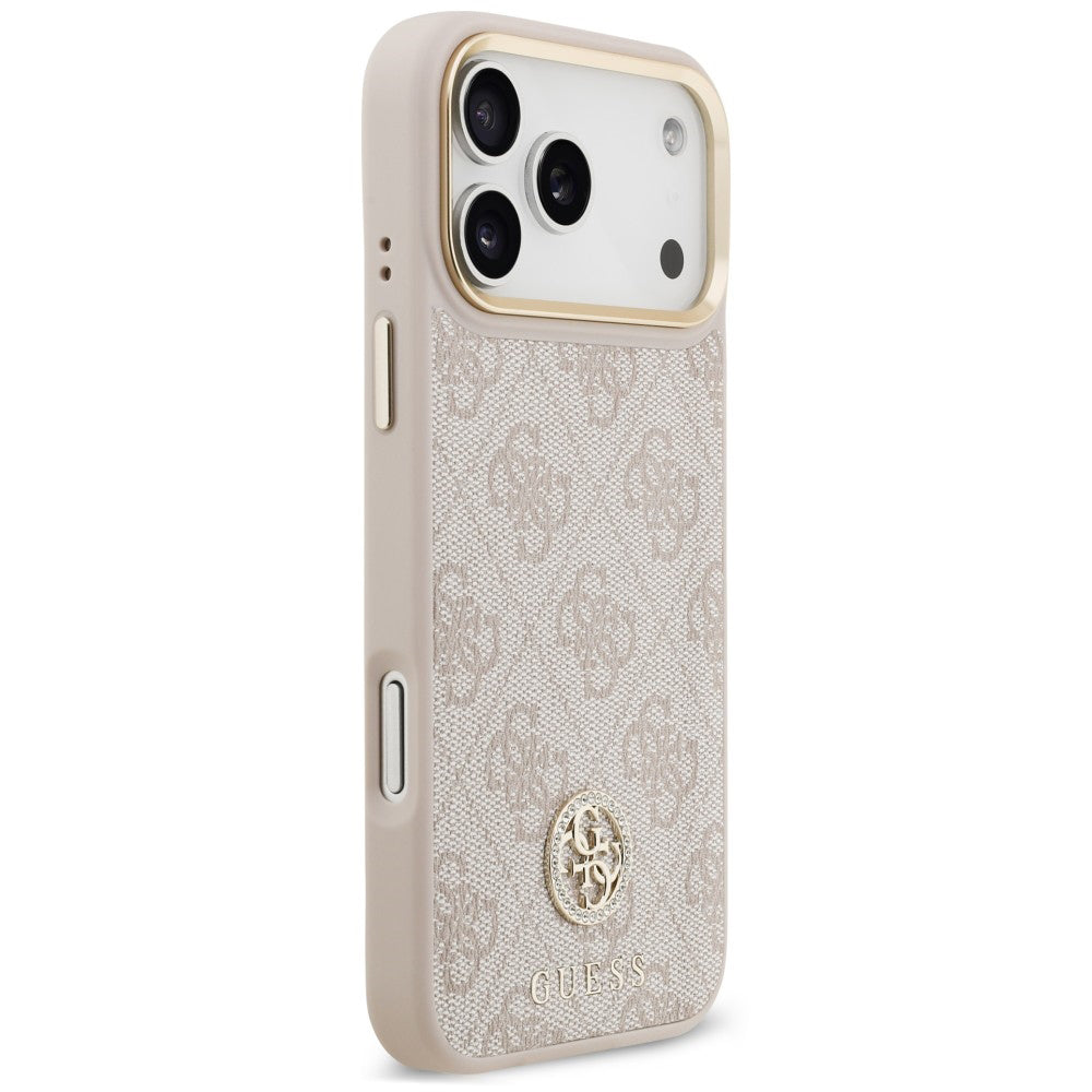 Capa MagSafe para Apple iPhone 18 Pro Max / 17 Pro Max, Guess, 4G Strass Logo, Rosa