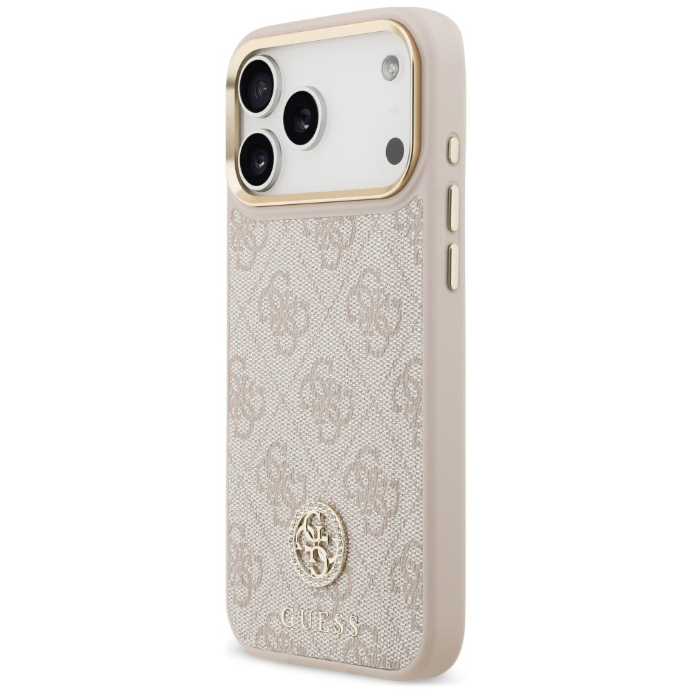 Capa MagSafe para Apple iPhone 18 Pro Max / 17 Pro Max, Guess, 4G Strass Logo, Rosa