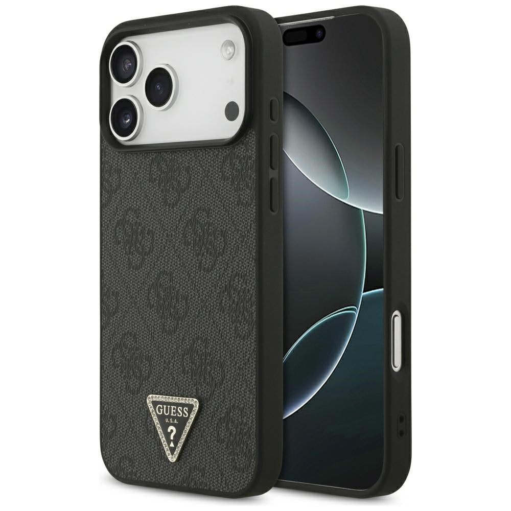 Capa MagSafe para Apple iPhone 18 Pro Max / 17 Pro Max, Guess, 4G Triangle Strass, Preta