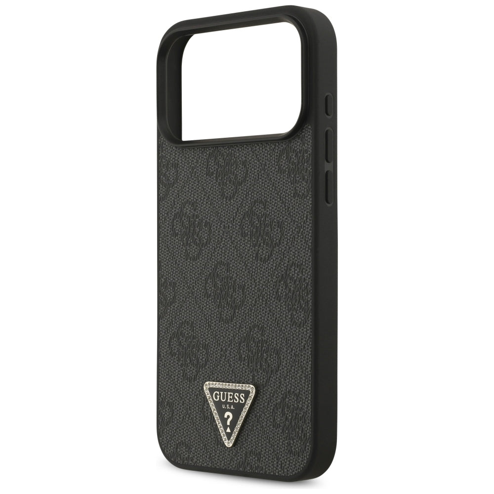 Capa MagSafe para Apple iPhone 18 Pro Max / 17 Pro Max, Guess, 4G Triangle Strass, Preta