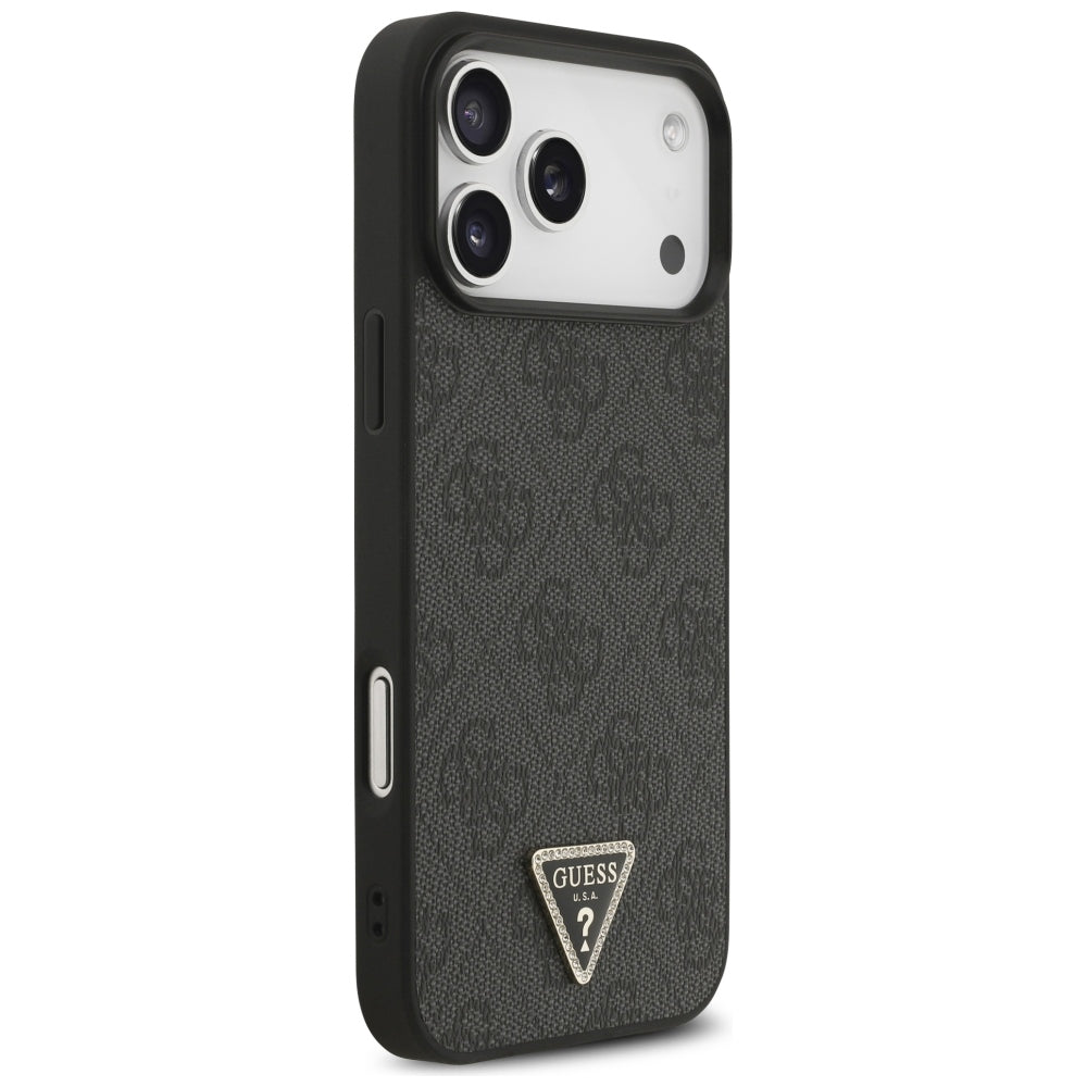 Capa MagSafe para Apple iPhone 18 Pro Max / 17 Pro Max, Guess, 4G Triangle Strass, Preta