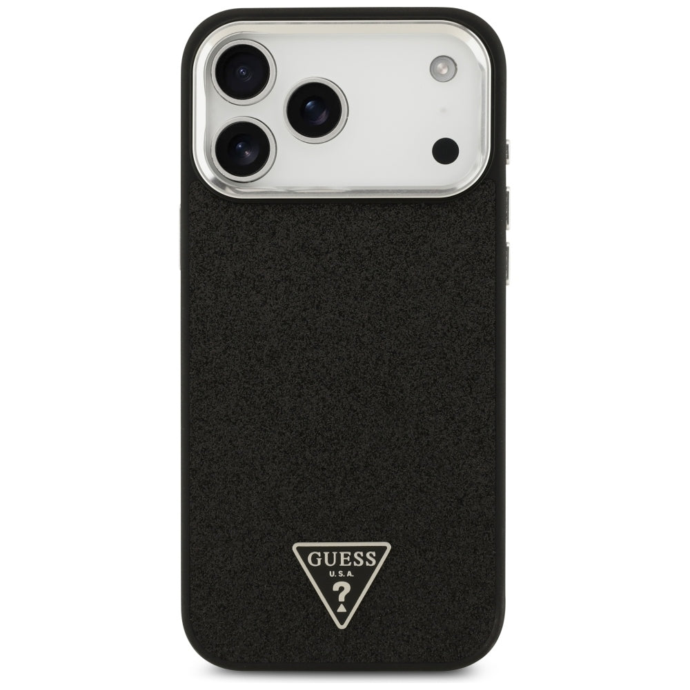 Capa MagSafe para Apple iPhone 18 Pro Max / 17 Pro Max, Guess, Logótipo Triângulo com Brilhos, Preta