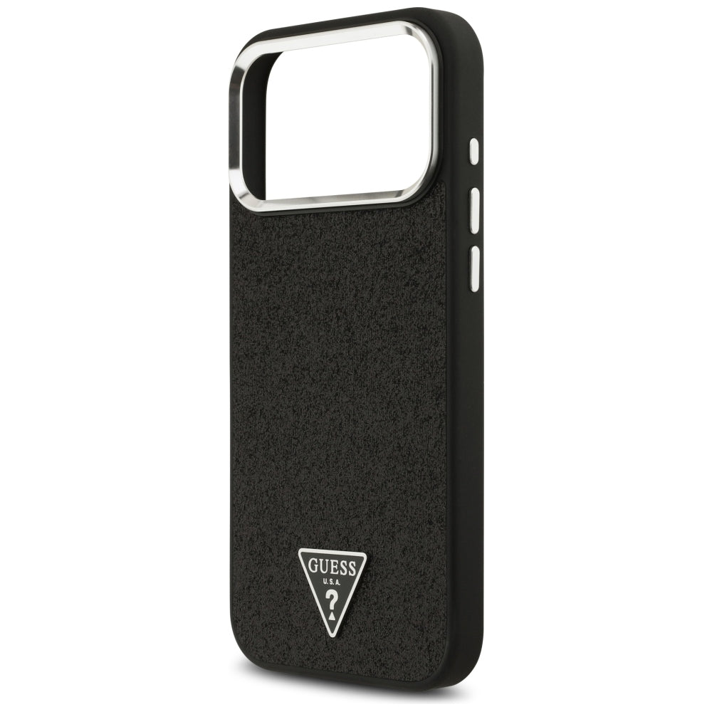 Capa MagSafe para Apple iPhone 18 Pro Max / 17 Pro Max, Guess, Logótipo Triângulo com Brilhos, Preta