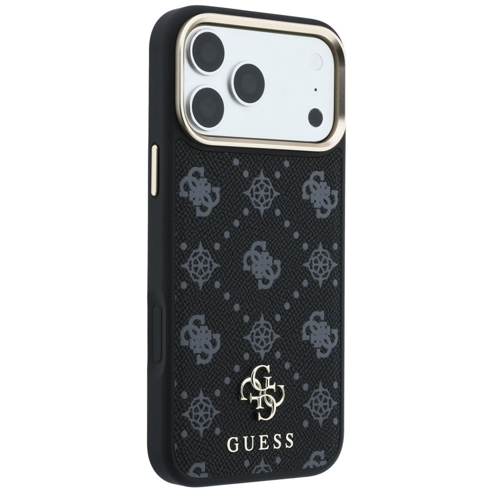 Capa MagSafe para Apple iPhone 18 Pro Max / 17 Pro Max, Guess, Peony 4G Small Logo, Preta