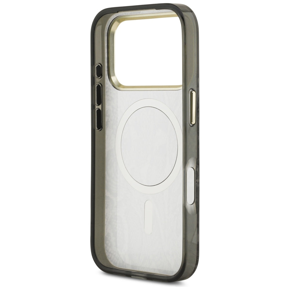 Capa MagSafe para Apple iPhone 18 Pro Max / 17 Pro Max, Guess, padrão Python, preta