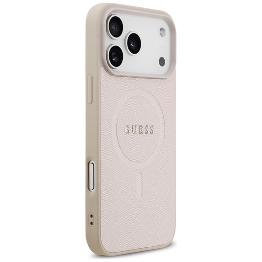 Capa MagSafe para Apple iPhone 18 Pro Max / 17 Pro Max, Guess, Saffiano, Rosa