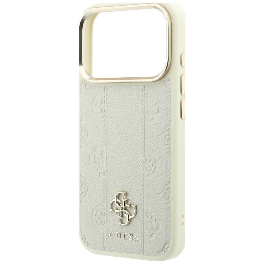 Capa MagSafe para Apple iPhone 18 Pro Max / 17 Pro Max, Guess, Stripe Peony 4G, Bege