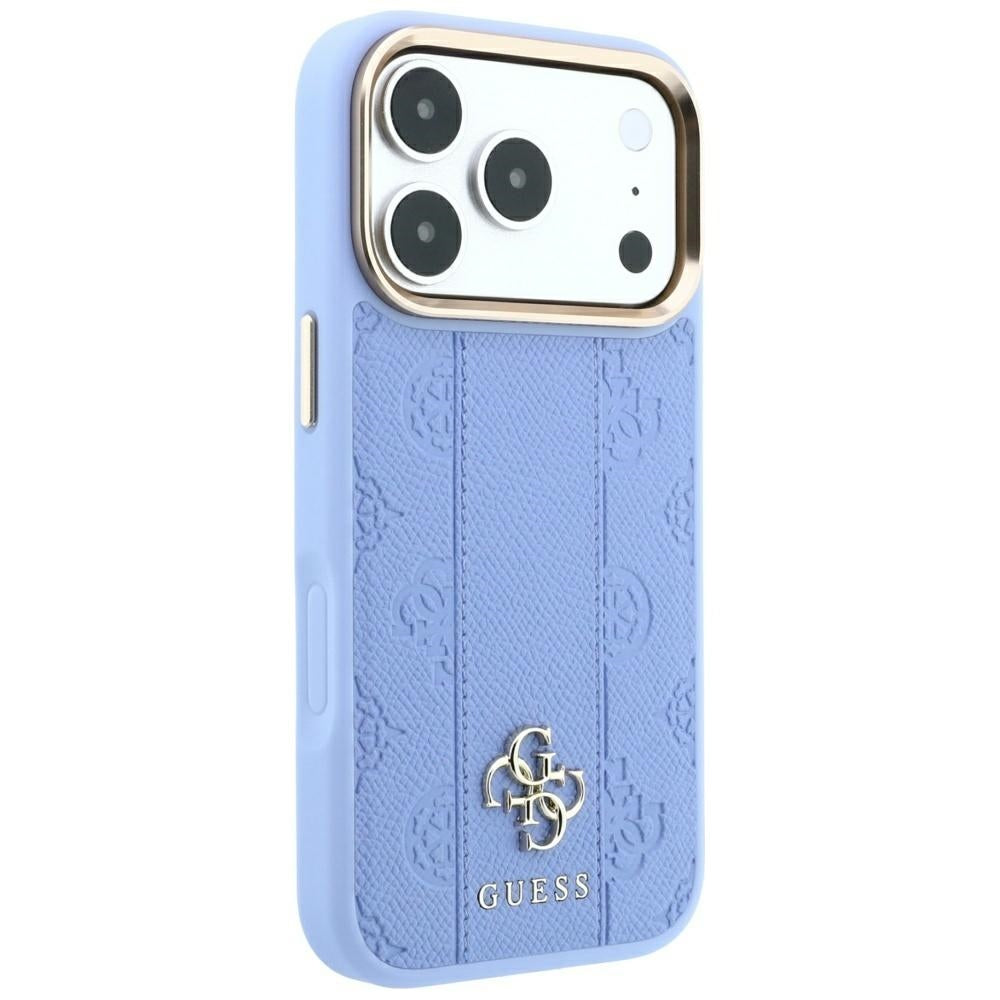 Capa MagSafe para Apple iPhone 18 Pro Max / 17 Pro Max, Guess, Stripe Peony 4G, Azul