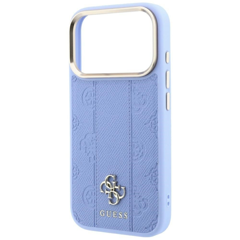 Capa MagSafe para Apple iPhone 18 Pro Max / 17 Pro Max, Guess, Stripe Peony 4G, Azul