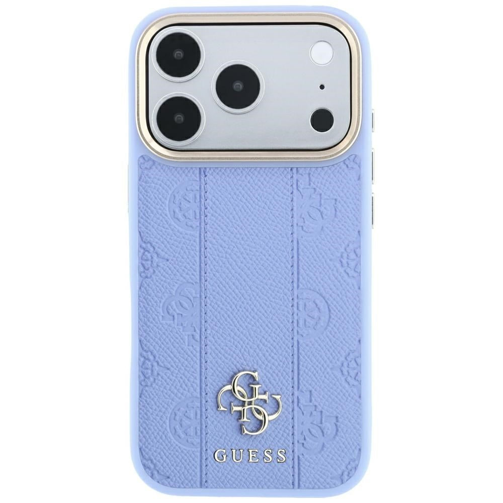 Capa MagSafe para Apple iPhone 18 Pro Max / 17 Pro Max, Guess, Stripe Peony 4G, Azul
