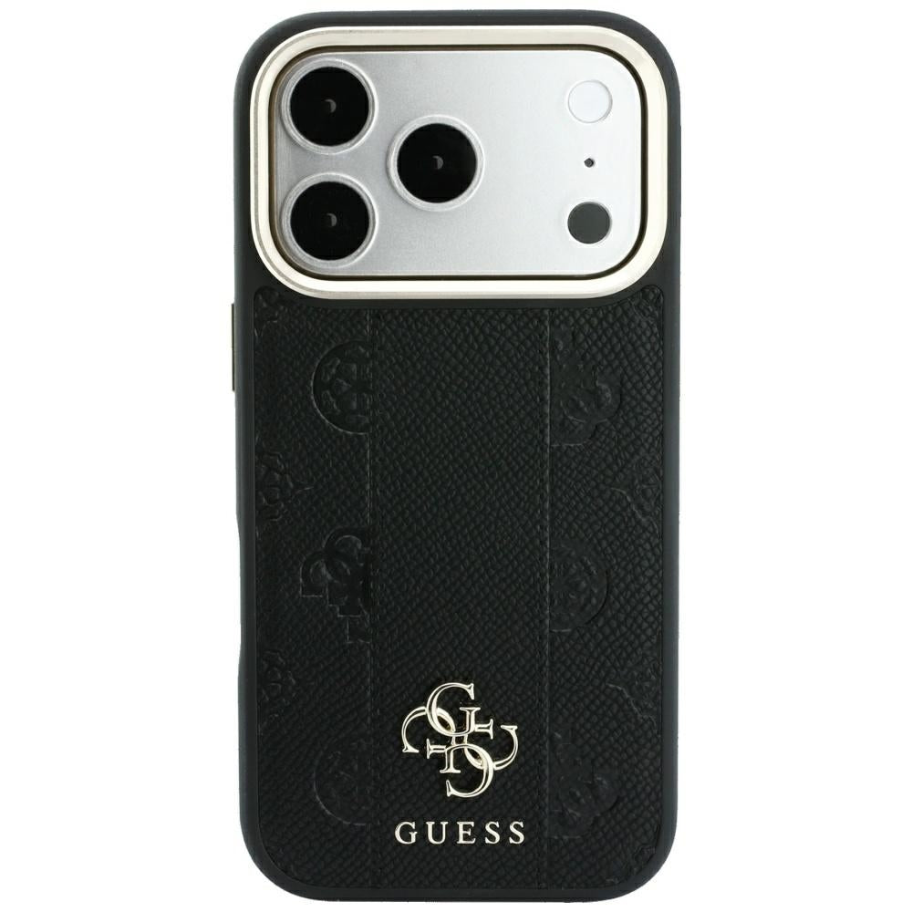Capa MagSafe para Apple iPhone 18 Pro Max / 17 Pro Max, Guess, Stripe Peony 4G, Preta