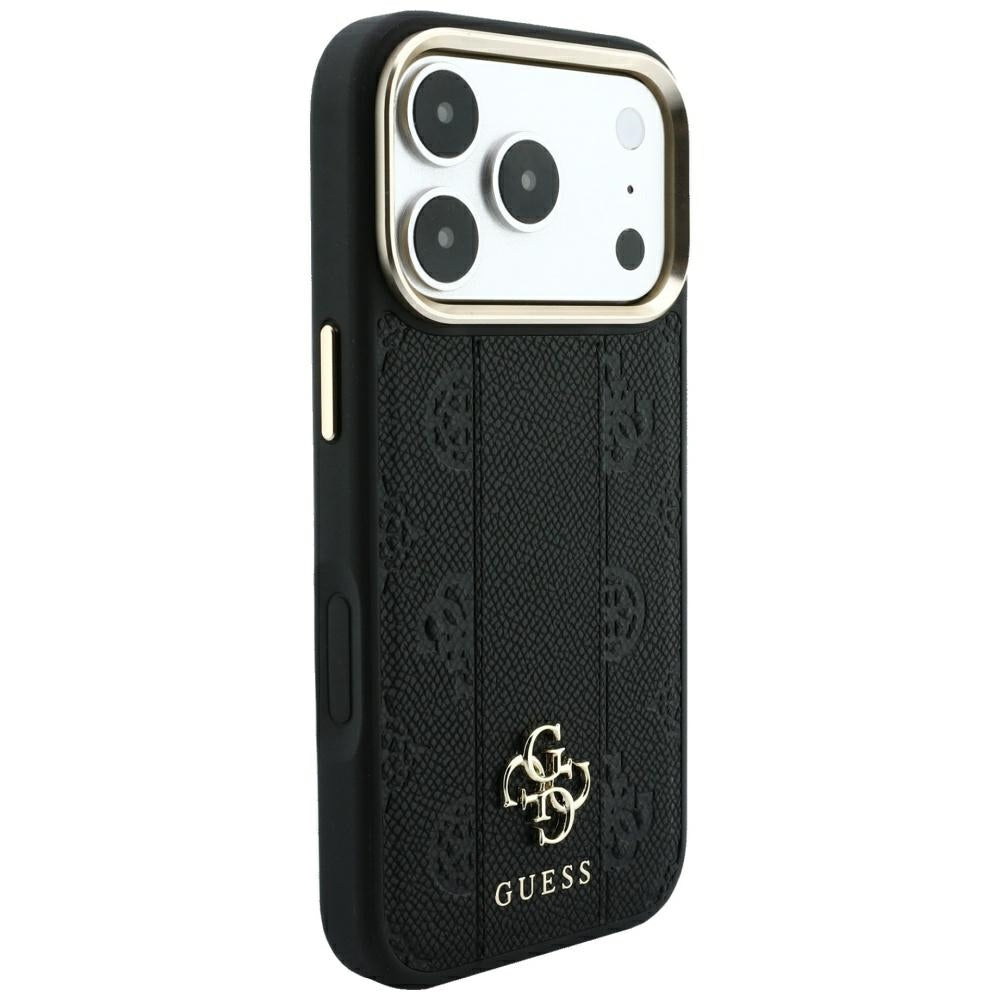 Capa MagSafe para Apple iPhone 18 Pro Max / 17 Pro Max, Guess, Stripe Peony 4G, Preta