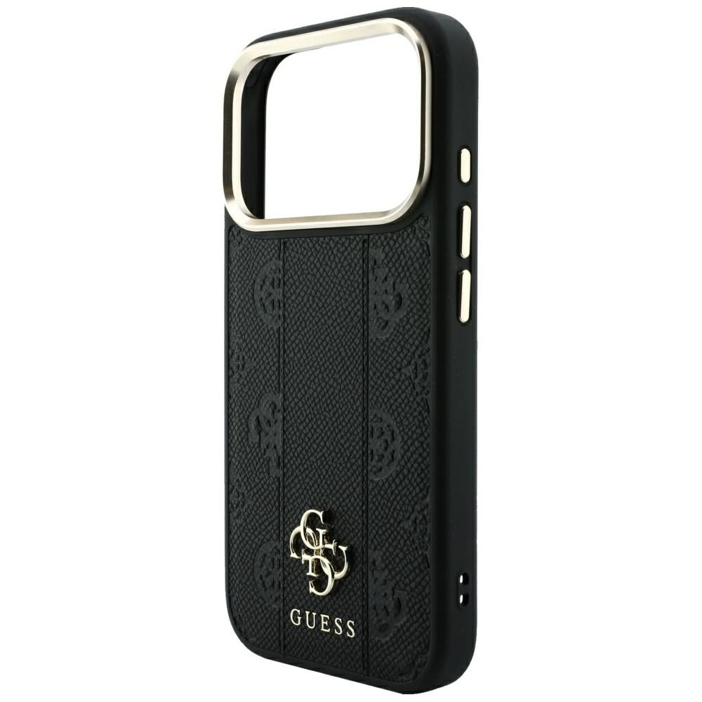 Capa MagSafe para Apple iPhone 18 Pro Max / 17 Pro Max, Guess, Stripe Peony 4G, Preta
