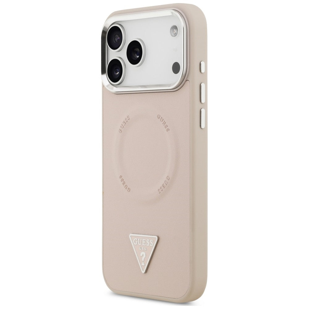 Capa MagSafe para Apple iPhone 18 Pro Max / 17 Pro Max, Guess, Triangle Logo, Rosa