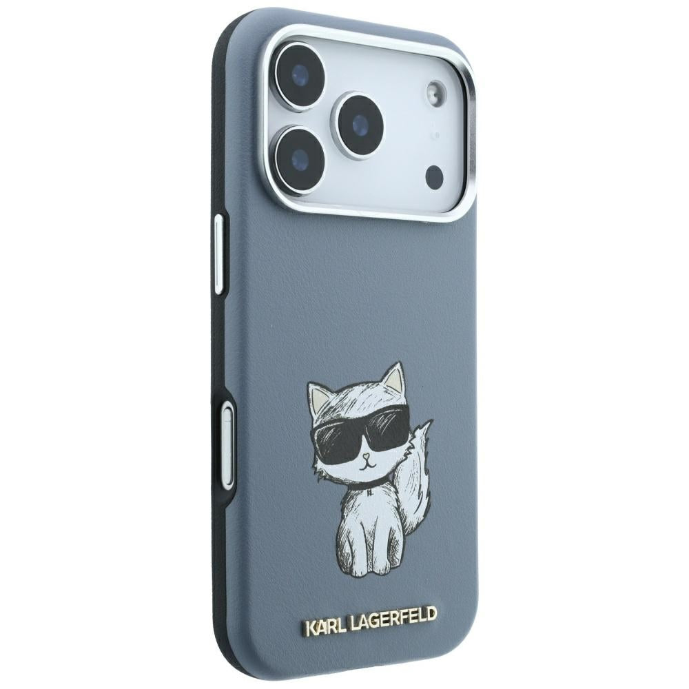 Capa MagSafe para Apple iPhone 18 Pro Max / 17 Pro Max, Karl Lagerfeld, Choupette Sketch, Azul