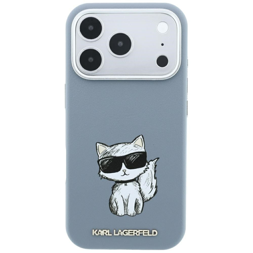 Capa MagSafe para Apple iPhone 18 Pro Max / 17 Pro Max, Karl Lagerfeld, Choupette Sketch, Azul