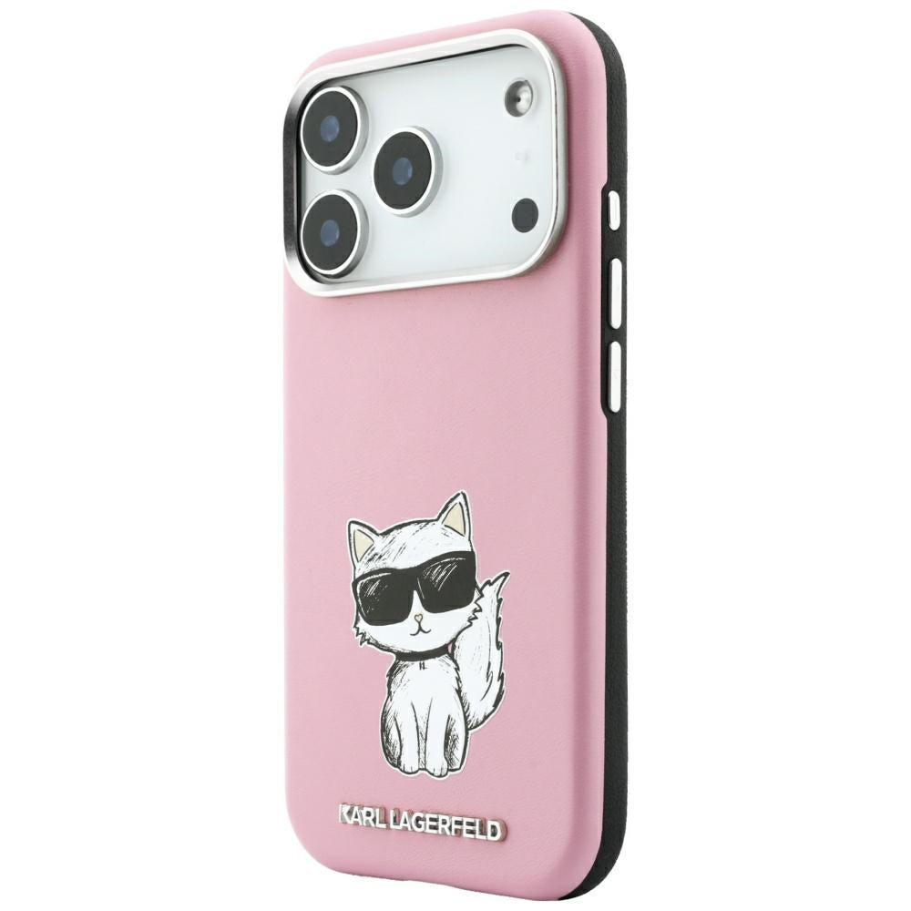 Capa MagSafe para Apple iPhone 18 Pro Max / 17 Pro Max, Karl Lagerfeld, Choupette Sketch, Rosa