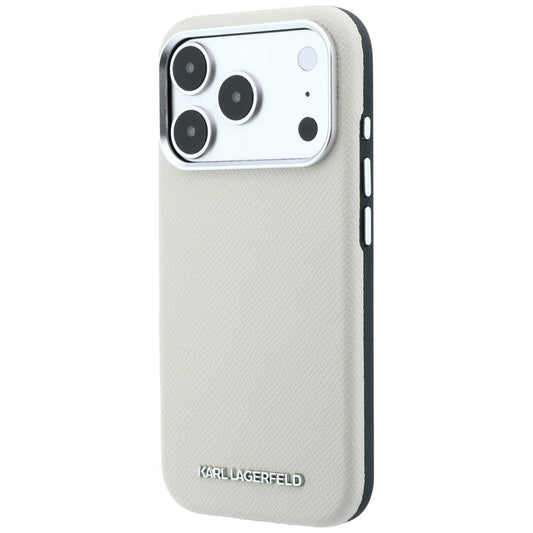 Capa MagSafe para Apple iPhone 18 Pro Max / 17 Pro Max, Karl Lagerfeld, Logótipo Alongado Granulado, Bege