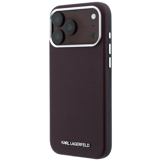 Capa MagSafe para Apple iPhone 18 Pro Max / 17 Pro Max, Karl Lagerfeld, Logótipo Alongado Granulado, Vinho