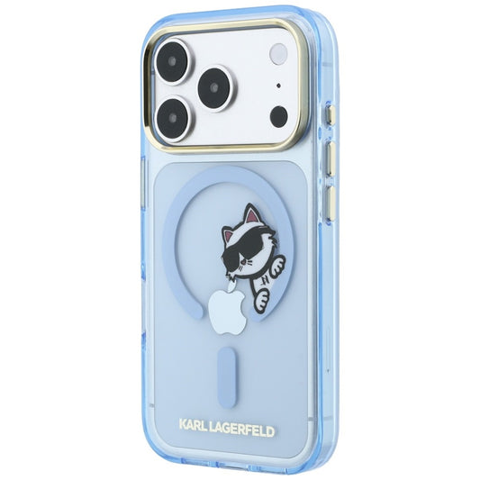 Capa MagSafe para Apple iPhone 18 Pro Max / 17 Pro Max, Karl Lagerfeld, IML Peekaboo Print and Metal Frame, Azul