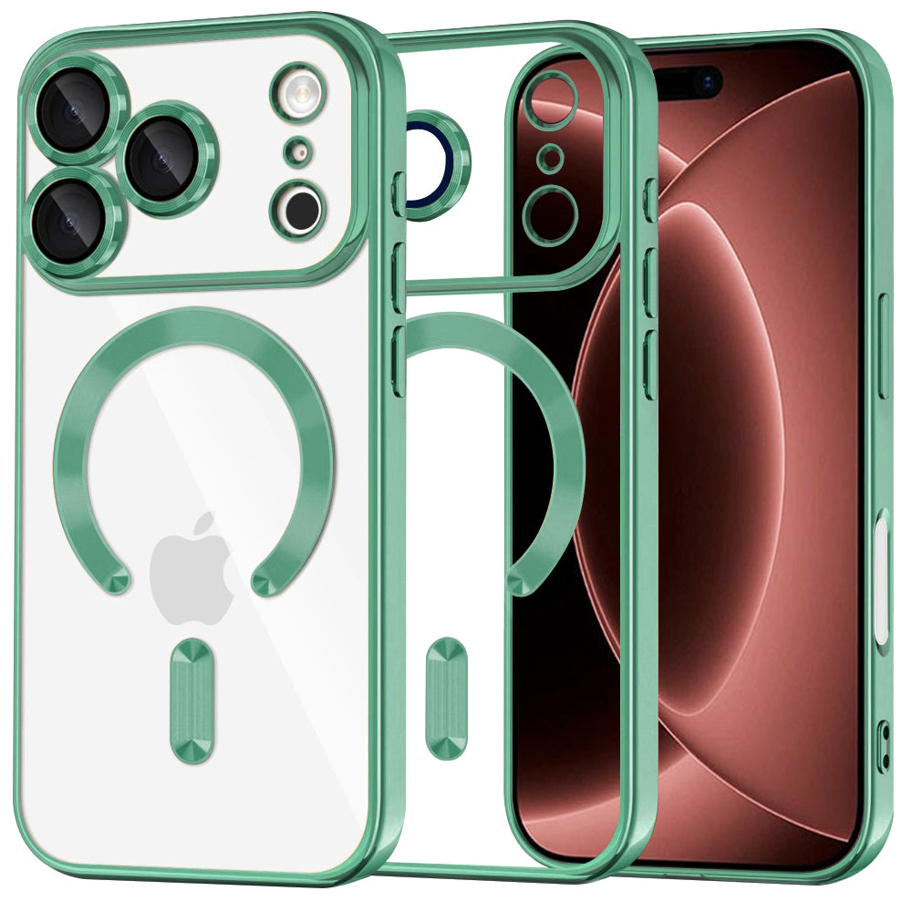 Capa MagSafe para Apple iPhone 18 Pro Max / 17 Pro Max, Techsuit, Luxury Crystal, Verde Claro