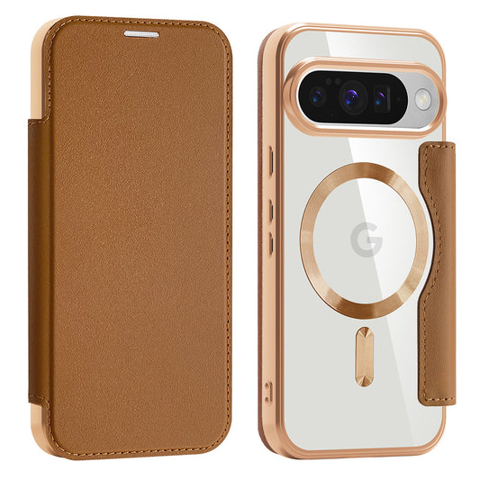 Capa MagSafe para Google Pixel 10 Pro / 10, Techsuit, SmartMag Book, Castanha