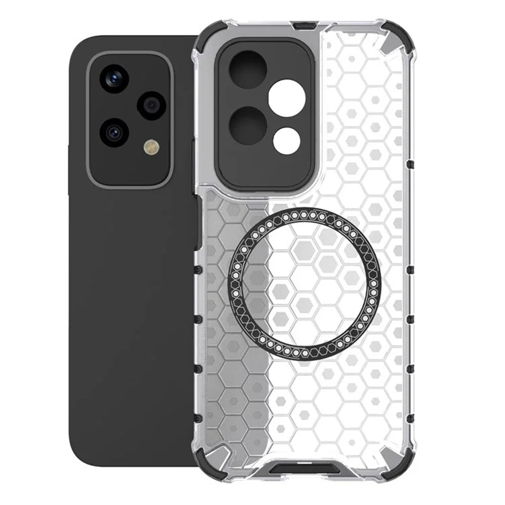 Capa MagSafe para Honor 200 Lite, Techsuit, HoneyComb Shield, Branca