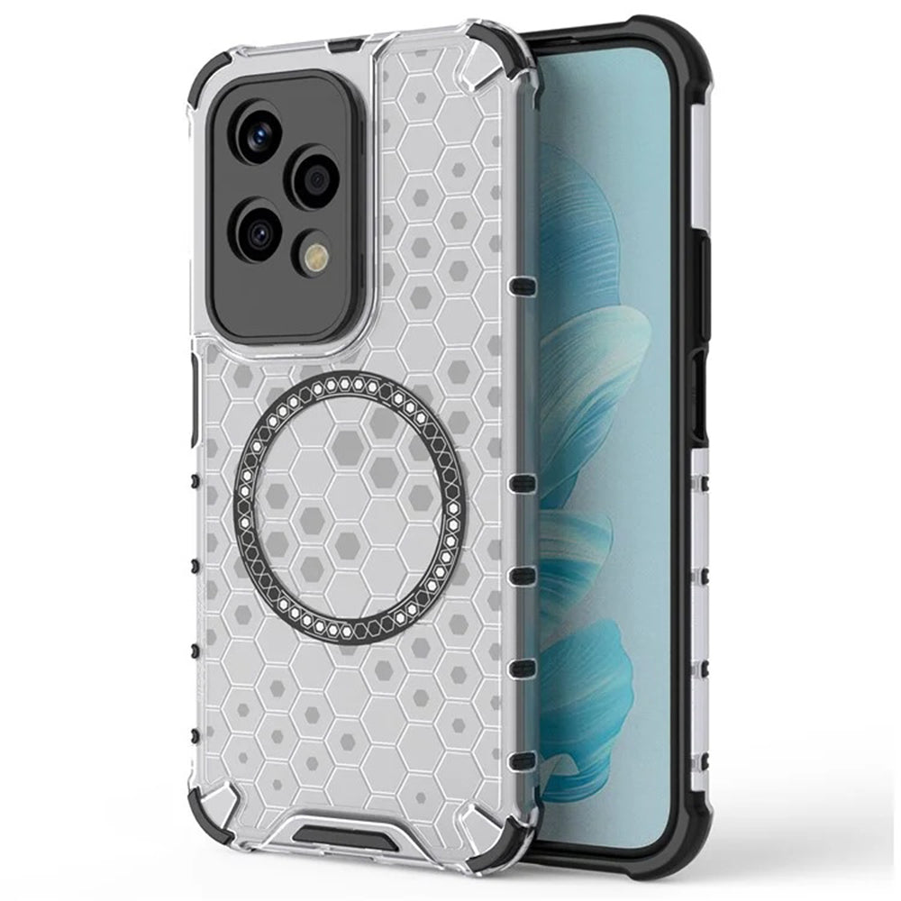 Capa MagSafe para Honor 200 Lite, Techsuit, HoneyComb Shield, Branca