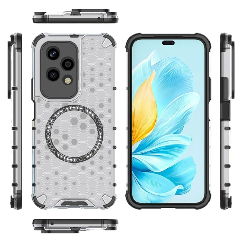Capa MagSafe para Honor 200 Lite, Techsuit, HoneyComb Shield, Branca