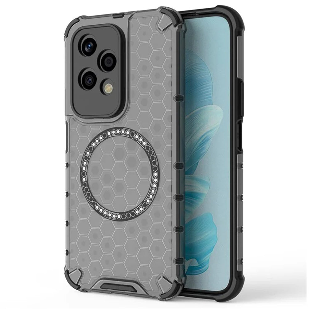 Capa MagSafe para Honor 200 Lite, Techsuit, HoneyComb Shield, Preta