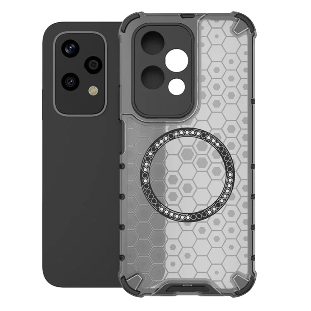 Capa MagSafe para Honor 200 Lite, Techsuit, HoneyComb Shield, Preta