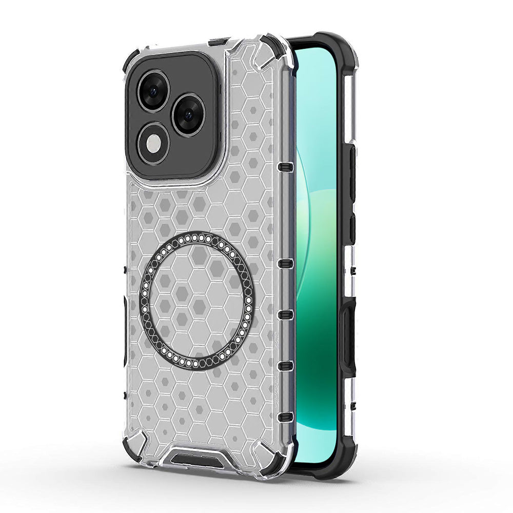 Capa MagSafe para Honor 400 Lite, Techsuit, HoneyComb Shield, Branca