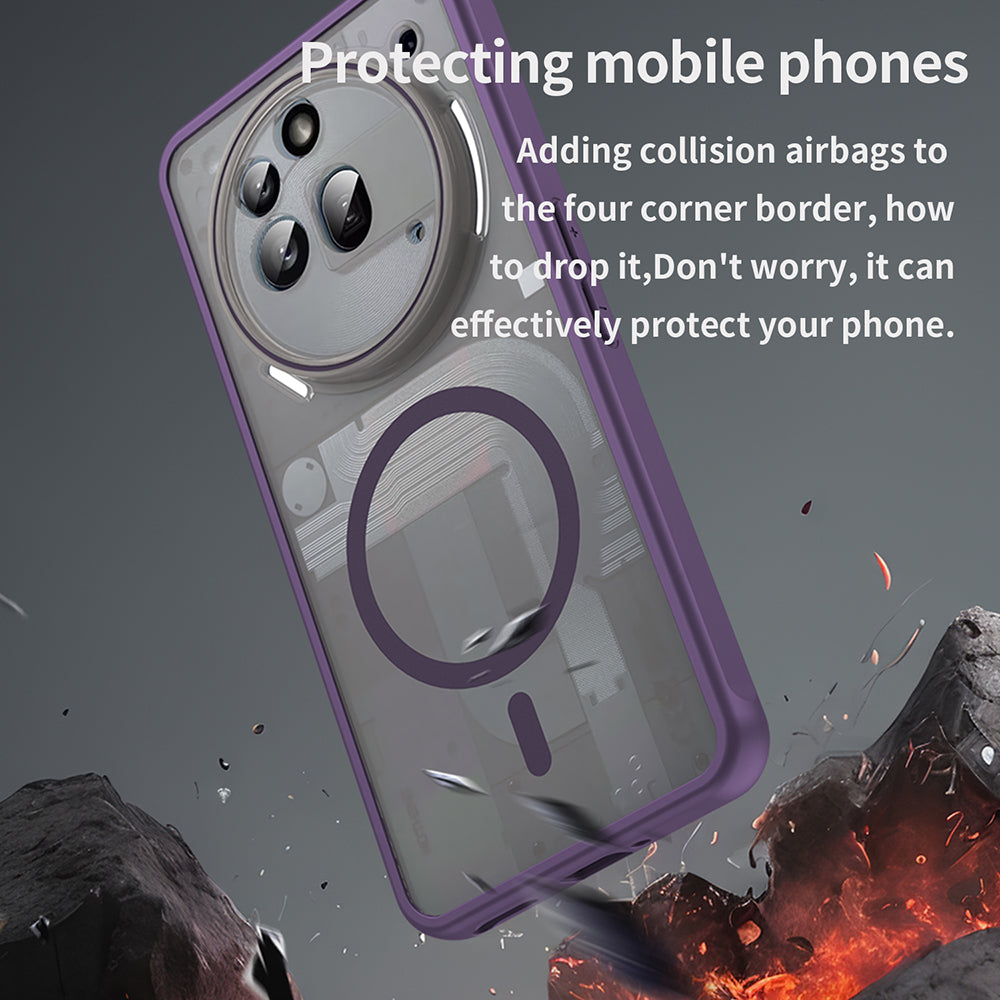 Capa MagSafe para Nothing Phone (3a) Pro, Techsuit, HaloFrost II, Roxa