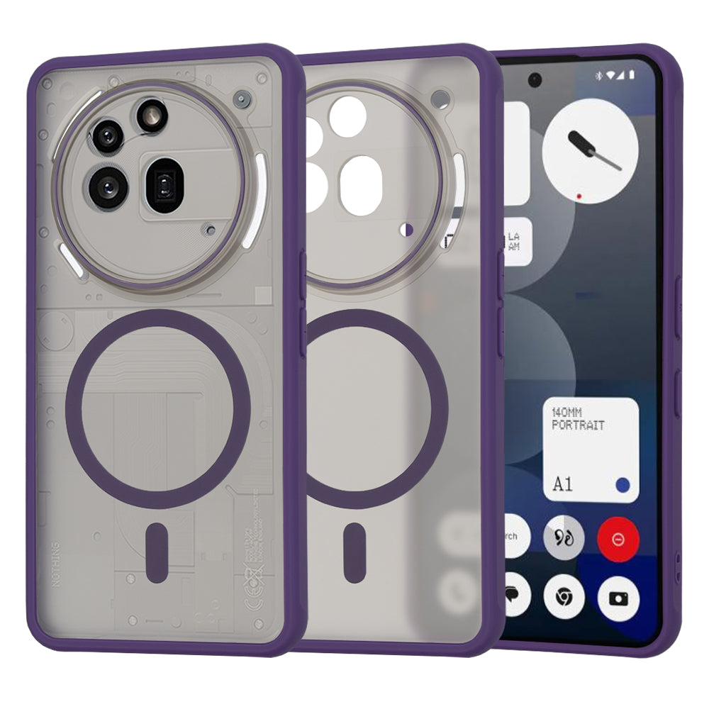 Capa MagSafe para Nothing Phone (3a) Pro, Techsuit, HaloFrost, Roxo Escuro
