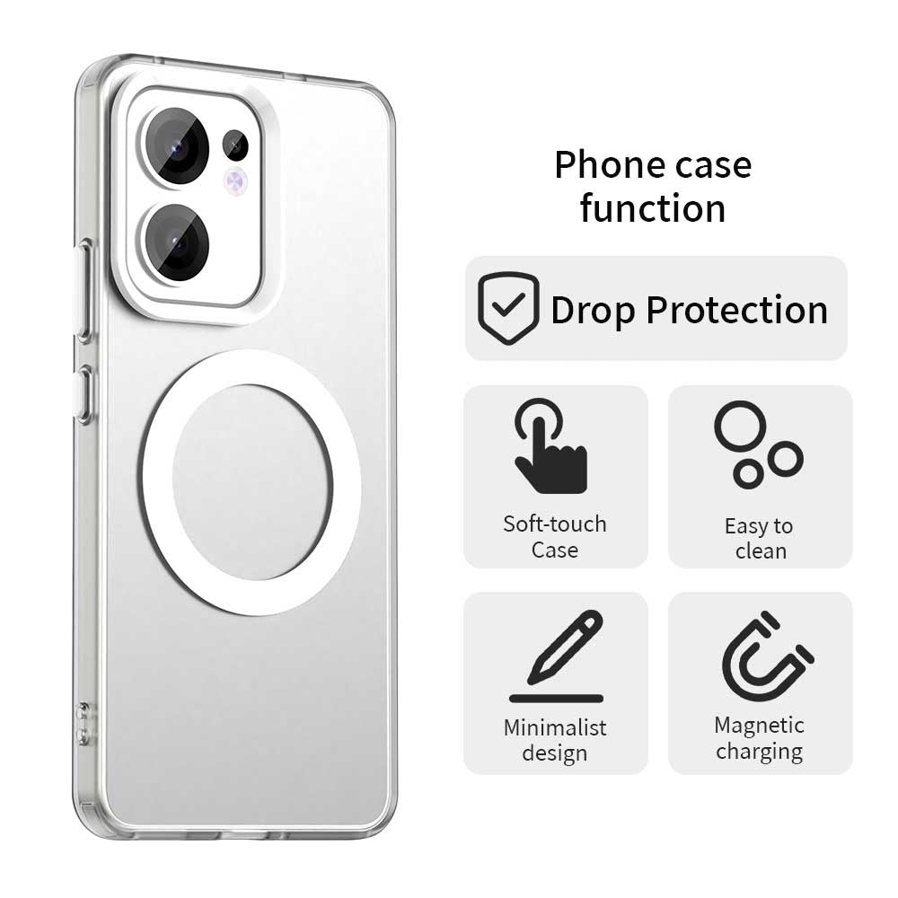 Capa MagSafe para Oppo Reno13 FS 5G / Reno13 F 4G / Reno13 F, Techsuit, CandyCase, Branca