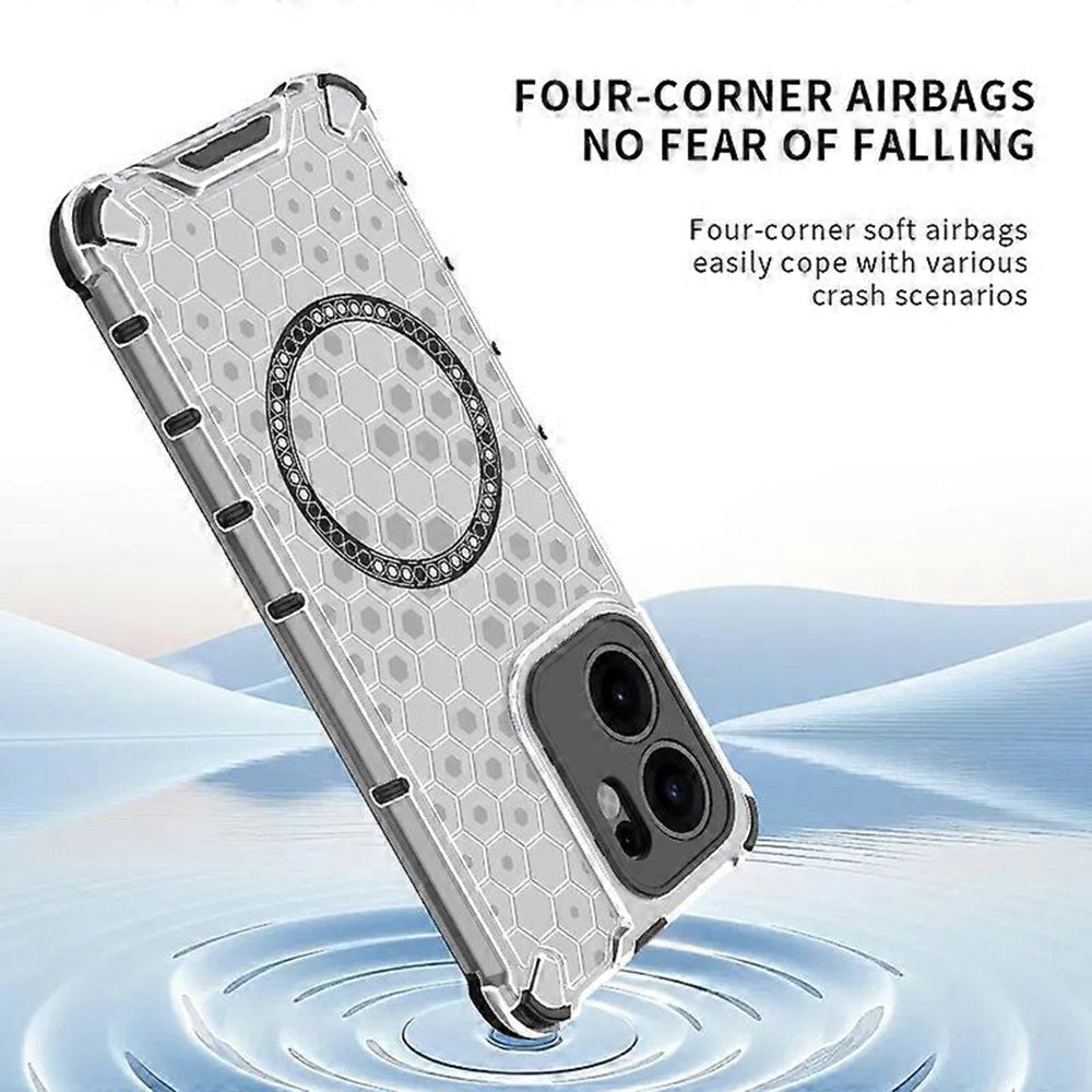 Capa MagSafe para Oppo Reno13 FS 5G / Reno13 F 4G / Reno13 F, Techsuit, HoneyComb Shield, Preta