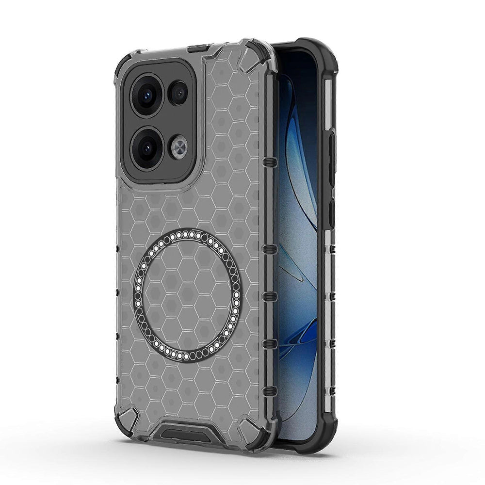 Capa MagSafe para Oppo Reno13, Techsuit, HoneyComb Shield, Preta