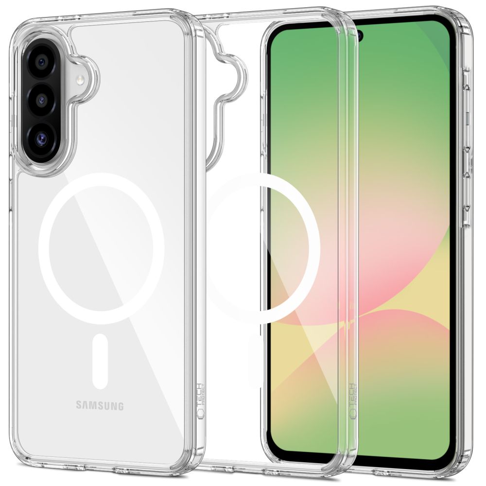 Capa MagSafe para Samsung Galaxy A56 A566, Tech-Protect, Flexair Hybrid, Transparente