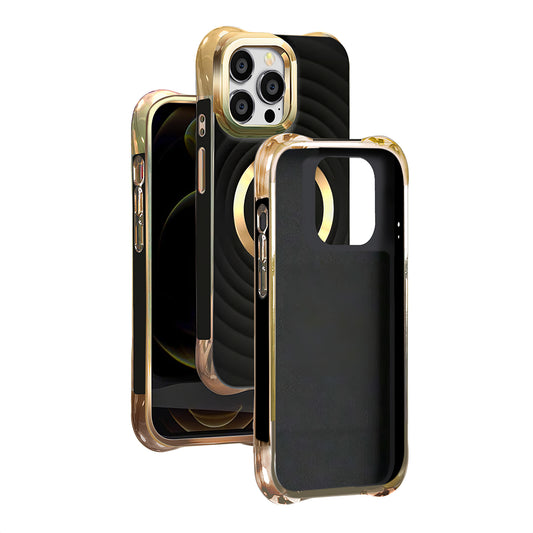 Capa MagSafe para Samsung Galaxy S23 FE S711, OEM, Circle Glam, Preta
